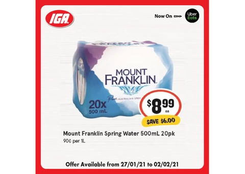 Mount Franklin Spring Water at IGA Ravenswood Store