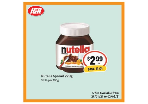 Nutella Spread at IGA Ravenswood Store