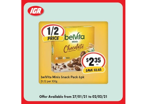 belVita Minis Snack Pack at IGA Ravenswood