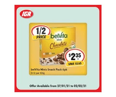 belVita Minis Snack Pack at IGA Ravenswood