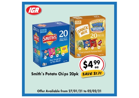 Smith's Potato Chips at IGA Ravenswood Store