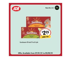 Sunbeam Dried Fruit at IGA Ravenswood