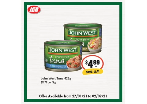 John West Tuna at IGA Ravenswood Store