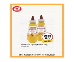 MasterFoods Squeezy Mustard at IGA Ravenswood Store