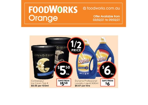 All in Half Price only at FoodWorks Orange