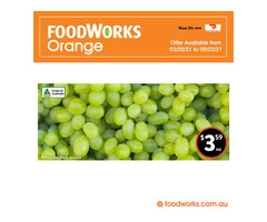 White Seedless Grapes at FoodWorks Orange