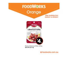 Primo Cabanossi Bites at FoodWorks Orange