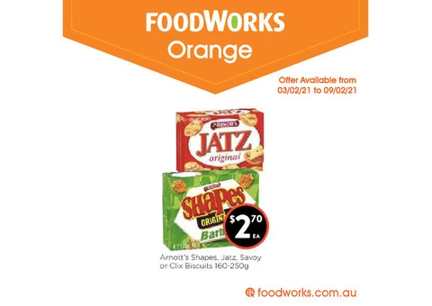 Arnott's Shapes, Jatz, Savoy or Clix Biscuits
