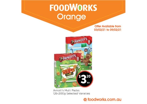 Arnott's Muti Packs at FoodWorks Orange