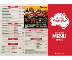 Dine In Menu Offer From Pizza Hut Orange