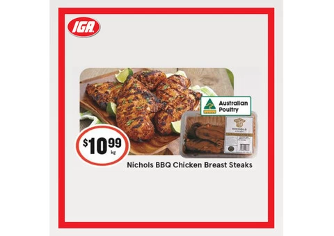 Nichols BBQ Chicken Breast Steaks at IGA Ravenswood
