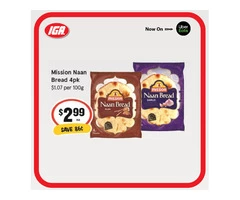Mission Naan Bread - Grocery Item, IGA Ravenswood