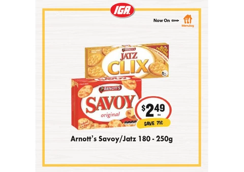 Arnott's Savoy/Jatz at IGA Ravenswood