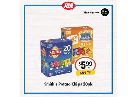 Smith's Potato Chips at IGA Ravenswood Store
