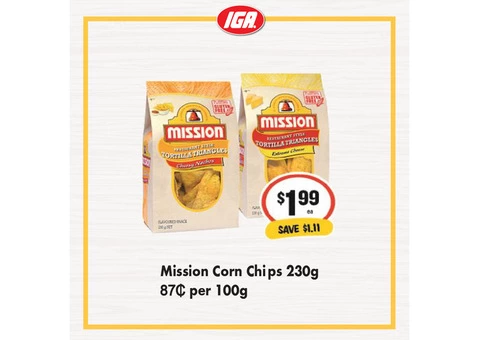 Mission Corn Chips - Grocery Item, IGA Ravenswood