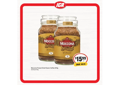 Moccona Freeze Dried Classic Coffee - Grocery Item, IGA Ravenswood
