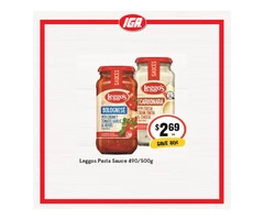 Leggos Pasta Sauce at IGA Ravenswood
