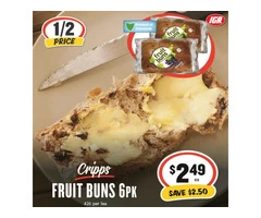 Cripps Fruit Buns at IGA Ravenswood Store