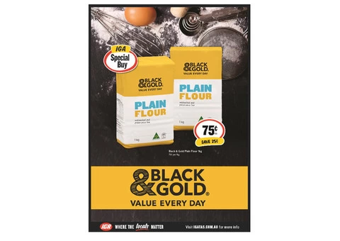 Black & Gold Plain Flour at IGA Ravenswood