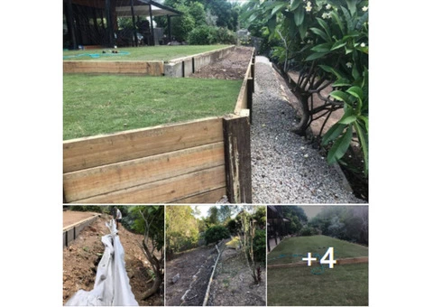 Retaining wall replacement and turf - 1/8