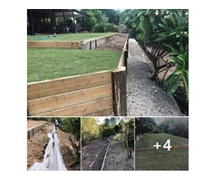 Retaining wall replacement and turf