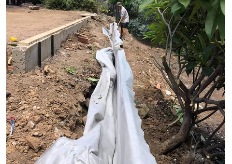 Retaining wall replacement and turf - 3/8