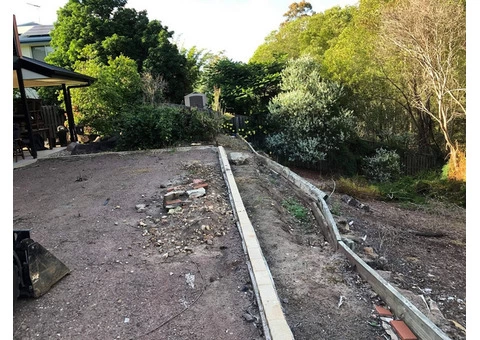 Retaining wall replacement and turf - 6/8