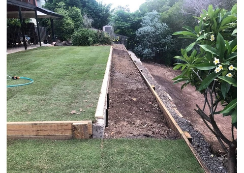 Retaining wall replacement and turf - 7/8