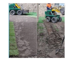 Simple turfed spoon drain