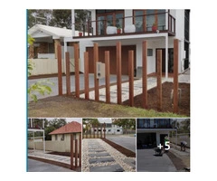 Landscaping in Lota - Paving, concrete driveway, gardens and feature fence