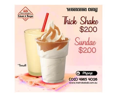 Specials Sundaes & Thickshakes From Metro Kebab