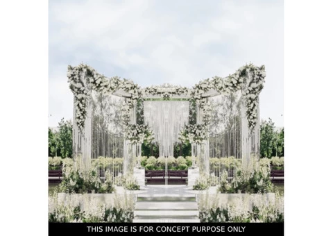 White Mesh Arch Backdrop