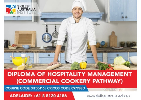 Become a professional chef with our diploma of hospitality commercial cookery.