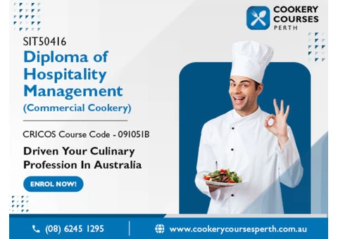 Get the best diploma course in commercial cookery with certification, contact now!