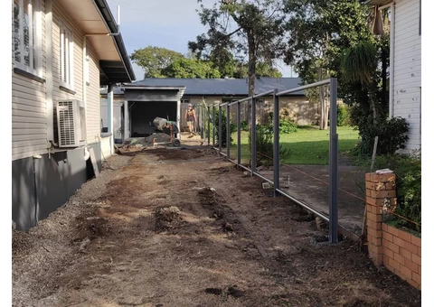 Colour bond fencing with double swinging gates - 6/8