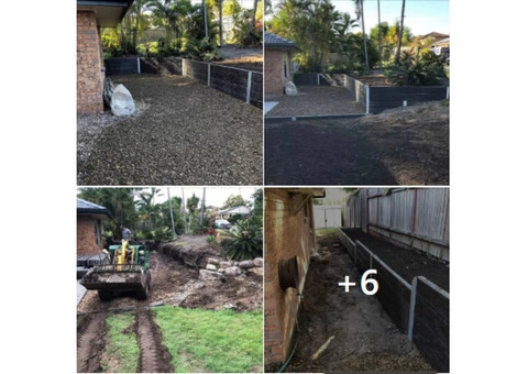 Timber look concrete sleeper retaining wall - 1/8