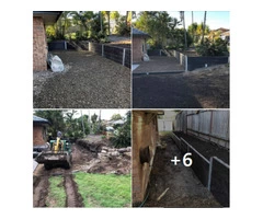 Timber look concrete sleeper retaining wall