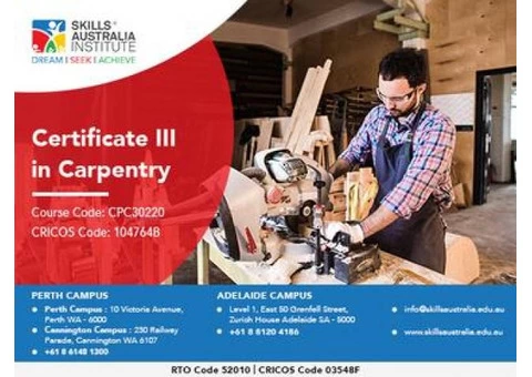 Give Wings To Your Career With Our Certificate III in Carpentry Course in Australia