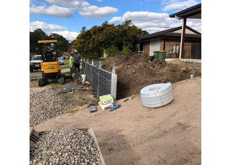 Slate stone concrete sleeper retaining wall - 3/8