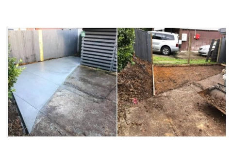 Concrete slab driveway extension - 1/3