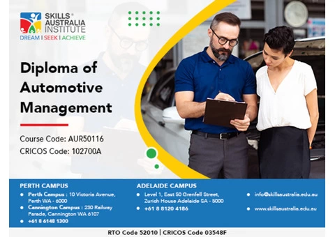 Grow Your Career With Our Diploma of Automotive Management Course in Australia