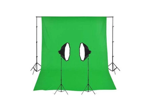 2 Head Powerful 5 Lamp Video Kit With Chromakey Backdrop