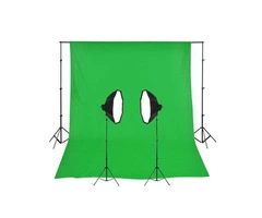 2 Head Powerful 5 Lamp Video Kit With Chromakey Backdrop