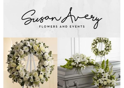 Get holy funeral flowers! At Susan Avery
