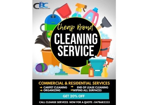 Best Cheap Bond Cleaning Adelaide in 20% Off