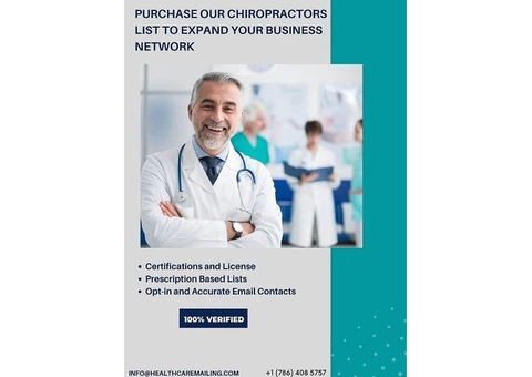 Purchase our chiropractors list in USA and expand both your business network and ROI.