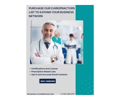 Purchase our chiropractors list in USA and expand both your business network and ROI.