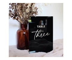 Clear Table Numbers | Acrylic Table Numbers Australia | Fox and Hart