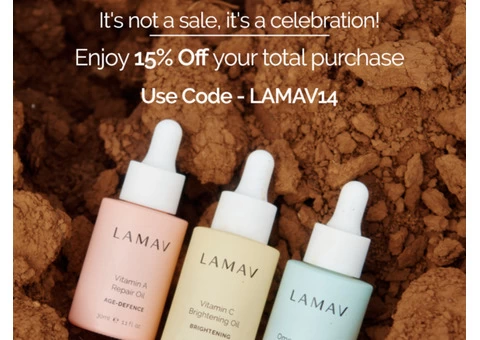 Visit the LAMAV website now and get flat 15% off. Hurry!!