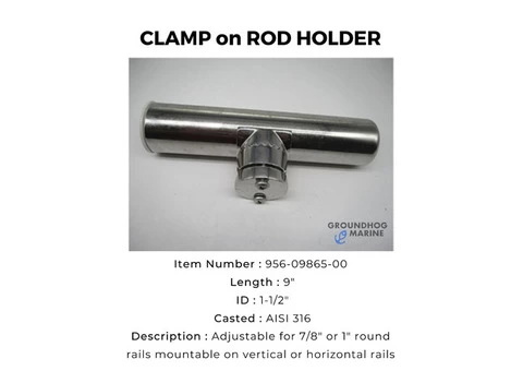 CLAMP on ROD HOLDER // Boat CLAMP on ROD HOLDER // Marine Hardware CLAMP on ROD HOLDER